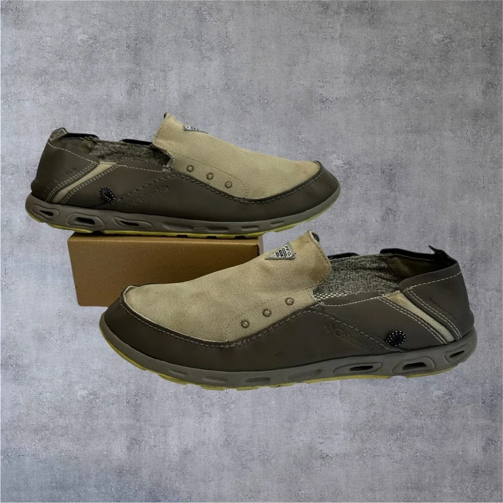 Columbia PFG Bahama Vent‎ Mens 11 Tan Brown Slip On Boat Shoes BM4677-005